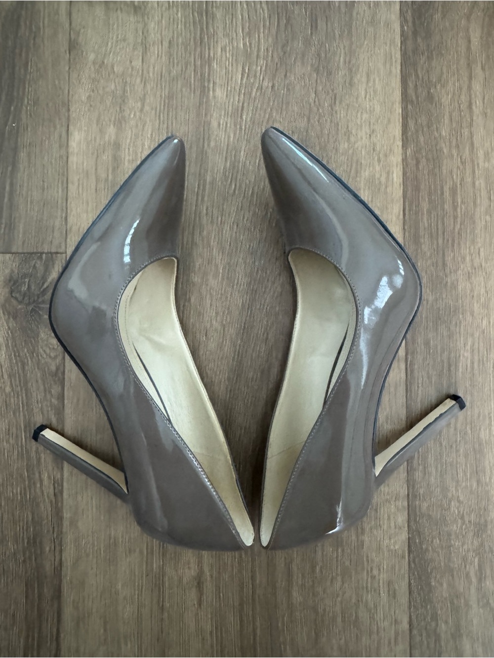 Nine West Tatiana Patent Pointed-Toe Pumps in Light Brown - Picture 9 of 11